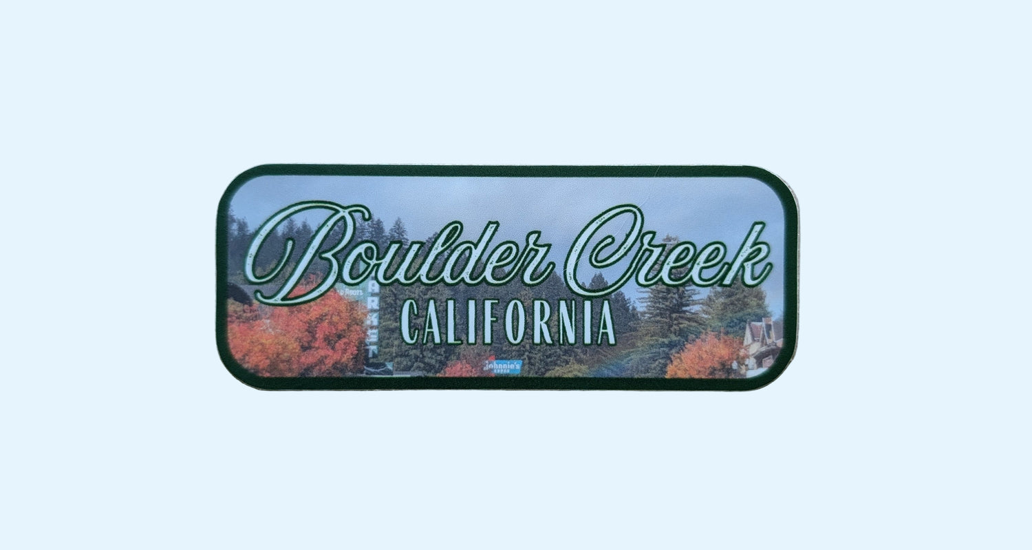 Green bordered of Boulder Creek with paper background