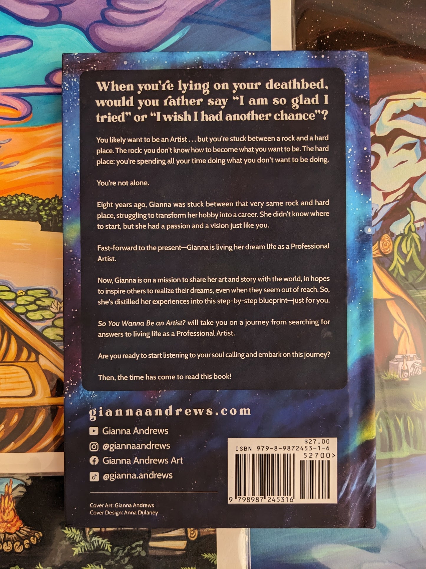 Back of Gianna Andrews' book "So You Want to Be An Artist"