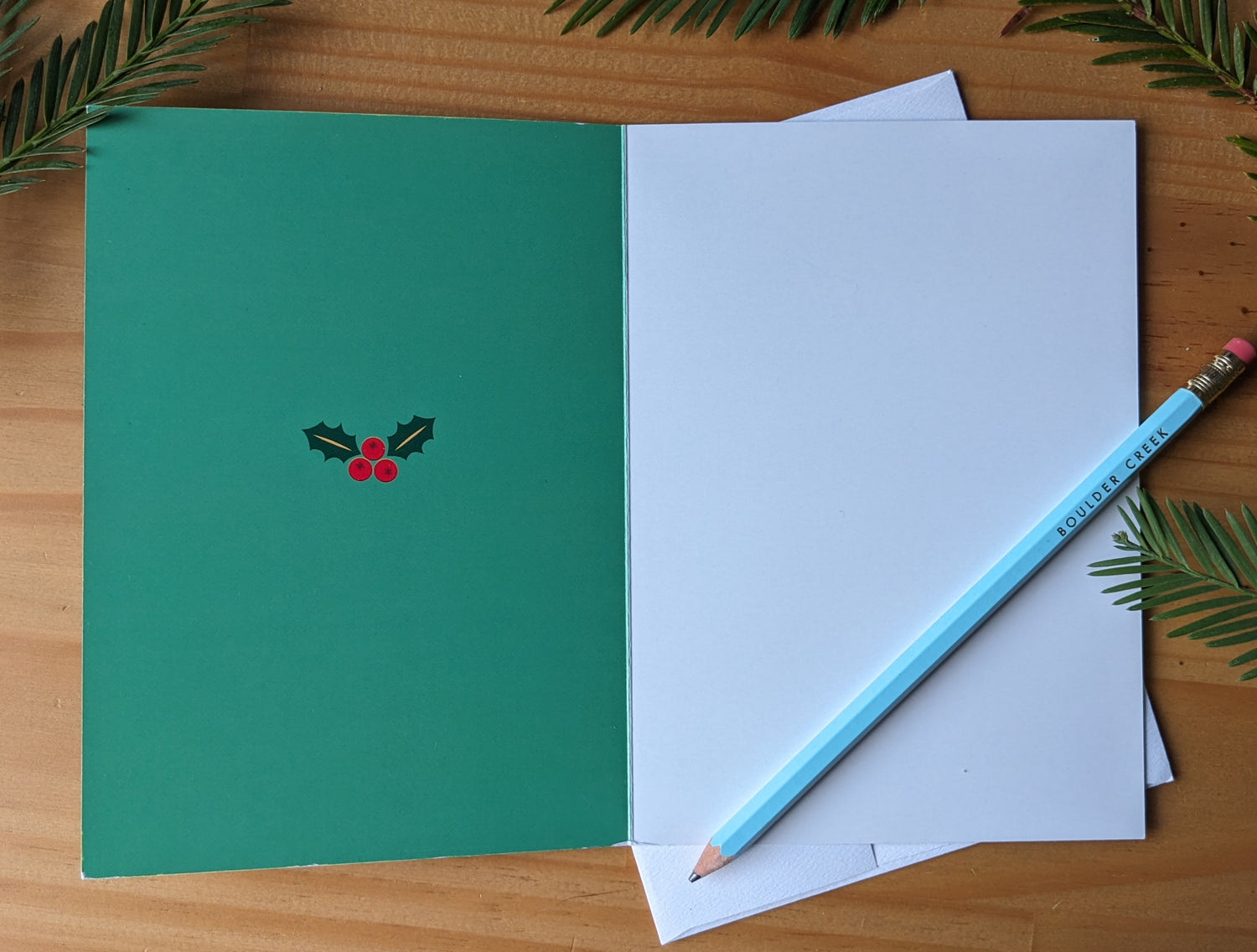Happy Holidays from the Redwoods greeting card inside