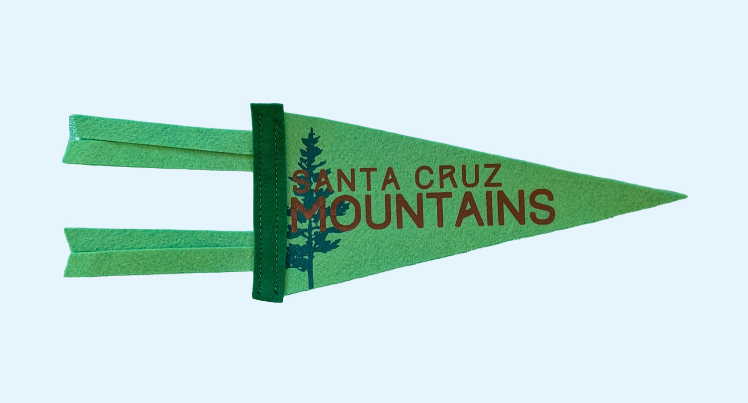 Santa Cruz Mountains Pennant on green brown felt