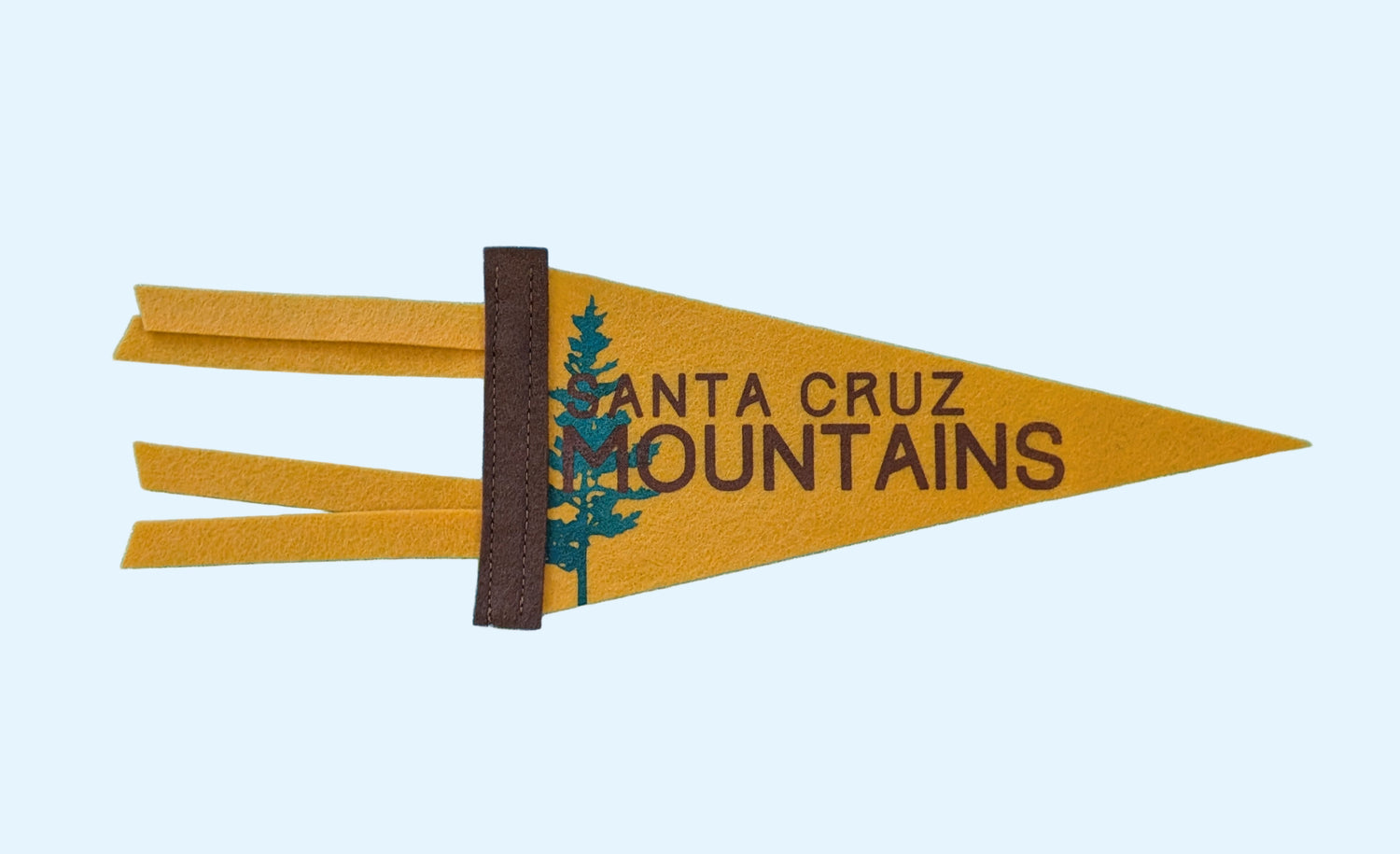 Santa Cruz Mountains Pennant on mustard yellow felt