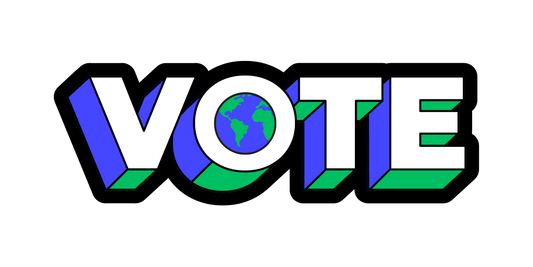 Vote Temporary Tattoo with earth in the hole of the O