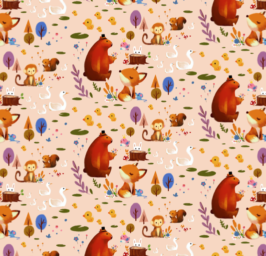 Forest animal wrapping paper, by Little Red House