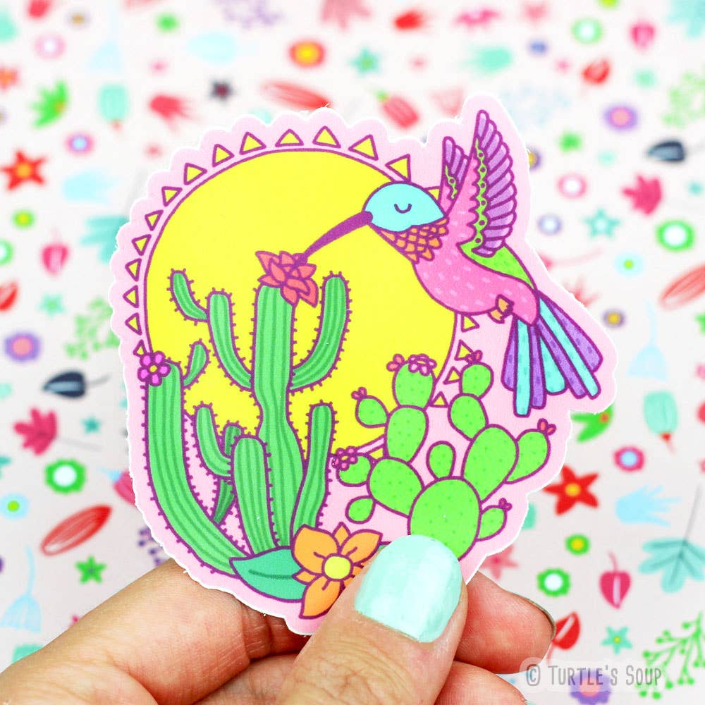 Hummingbird desert sunshine sticker by Turtle's Soup