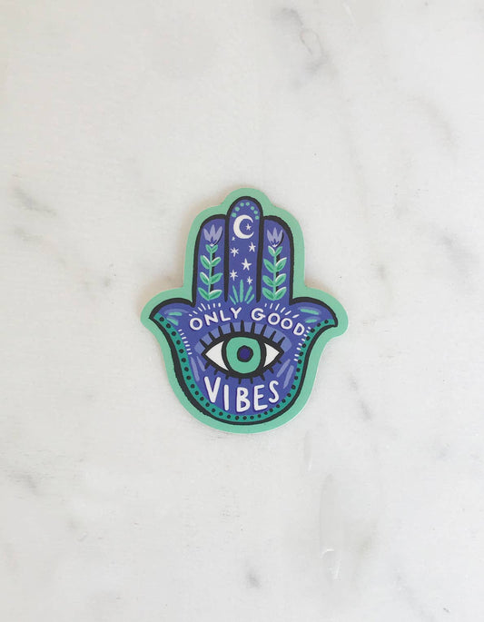 Only Good Vibes Hamsa sticker