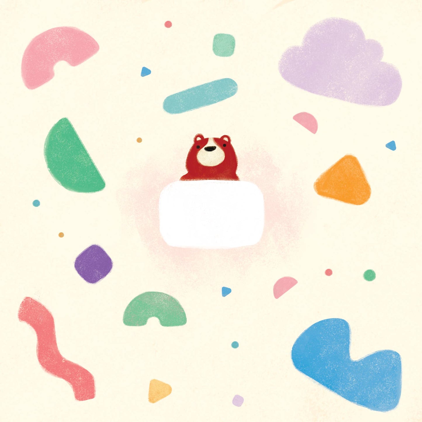 Mini gift wrap with bear and squiggles design, by Little Red House