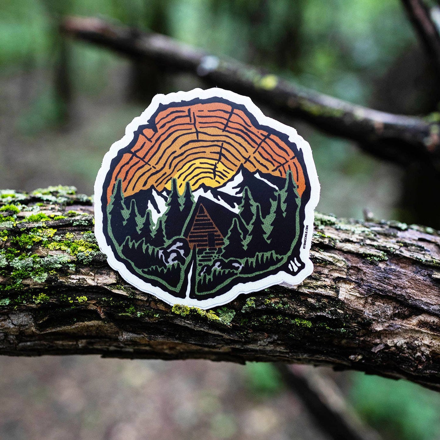 Tree Ring sunset scene sticker by Atomic Child