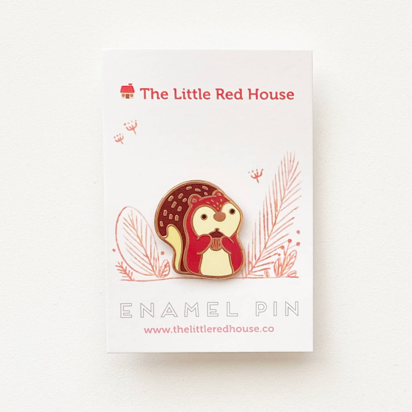 Squirrel hard enamel pin by Little Red House