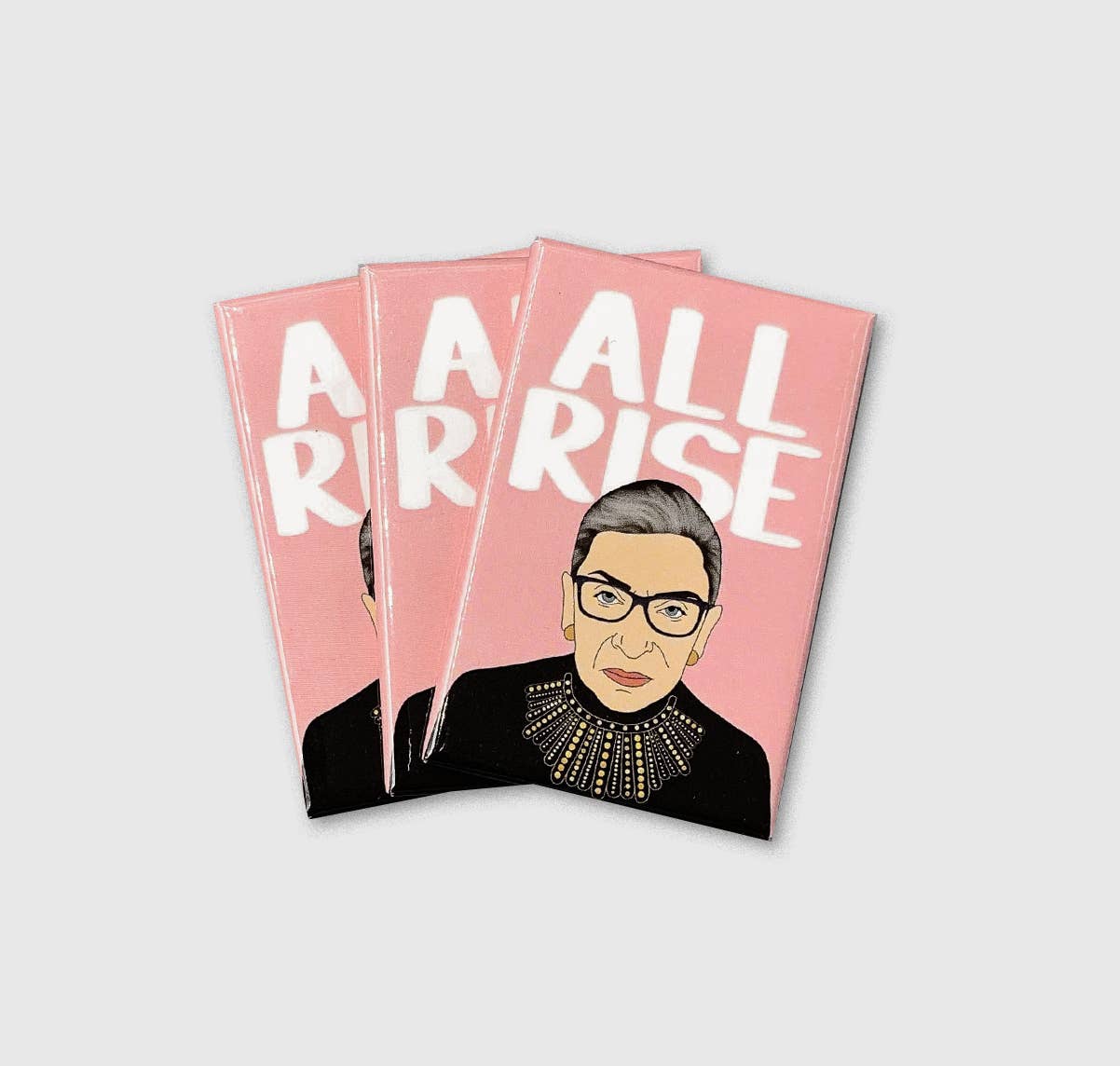 Pink All Rise RBG magnet by Citizen Ruth