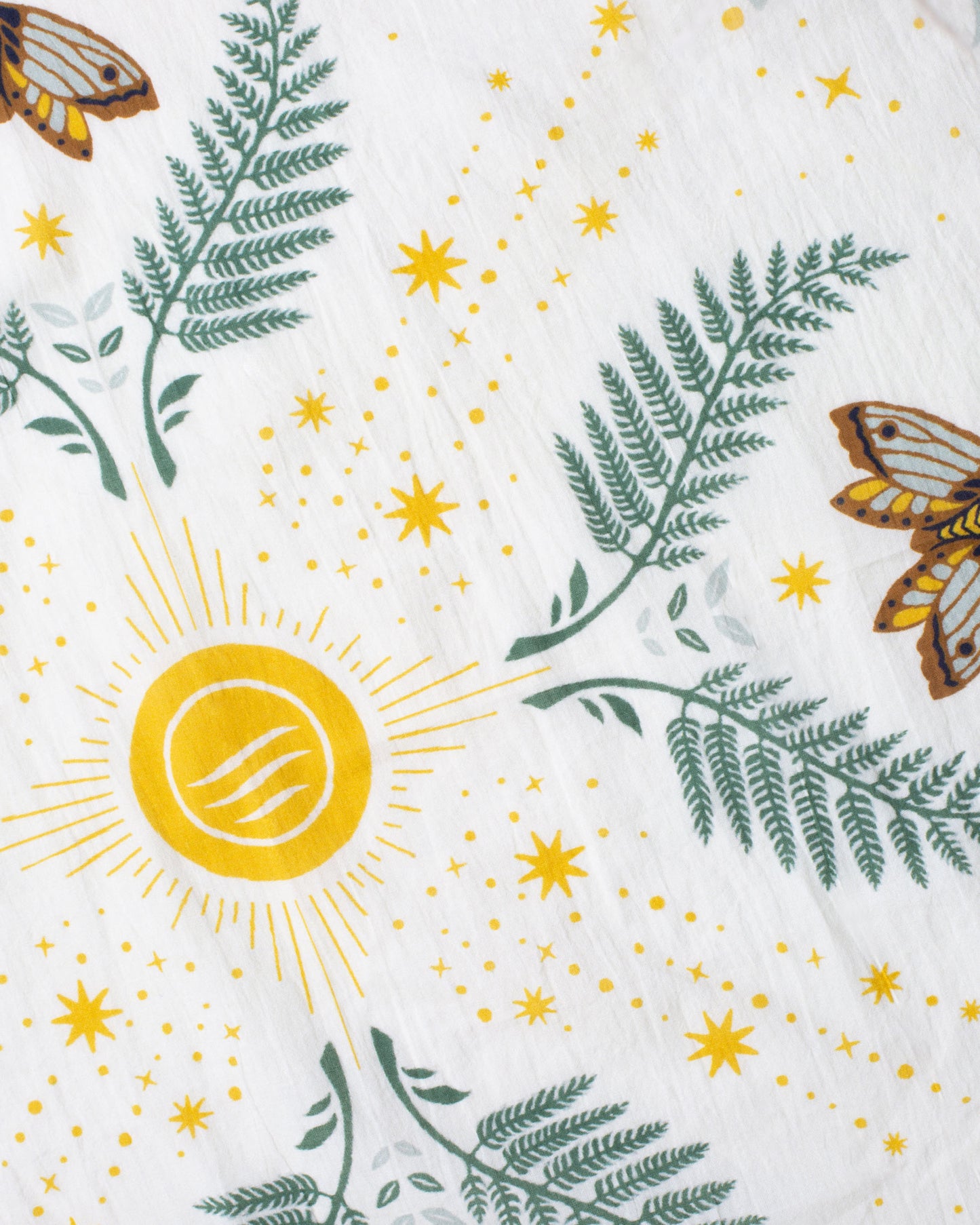 Close up of moth and moon bandana by United by Blue