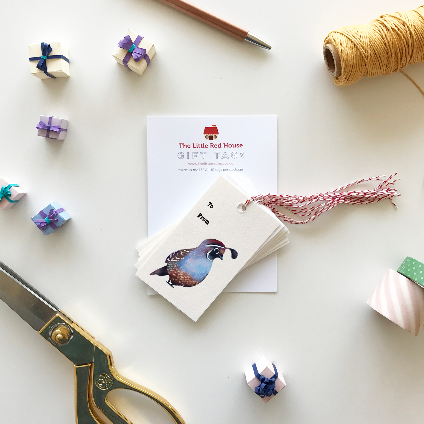Quail gift tags, by Little Red House