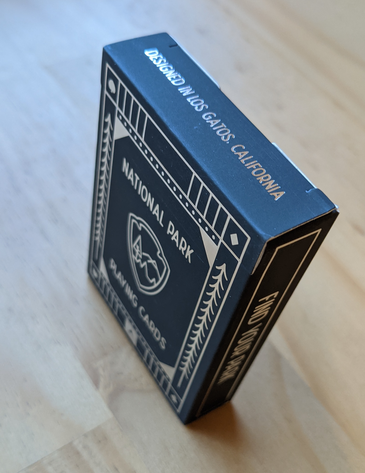 National Park Playing Card box top - designed in Los Gatos, California