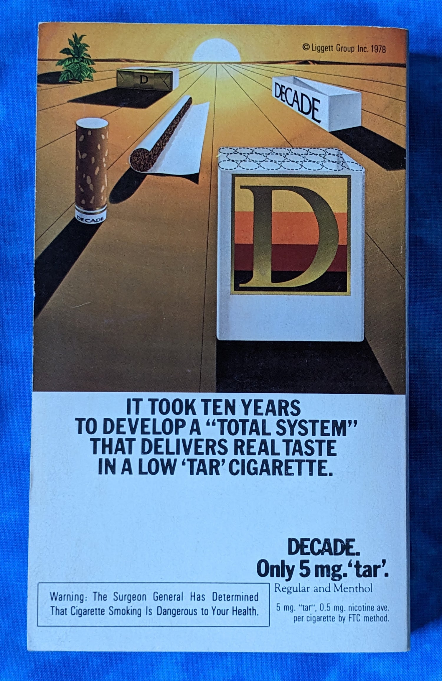 The Encyclopedia of House Plants vintage book back cover cigarette ad