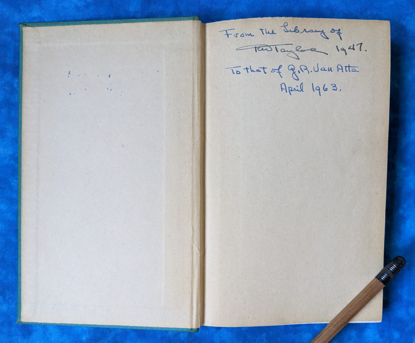 A Field Guide to Western Birds vintage book inside cover with handwritten notes