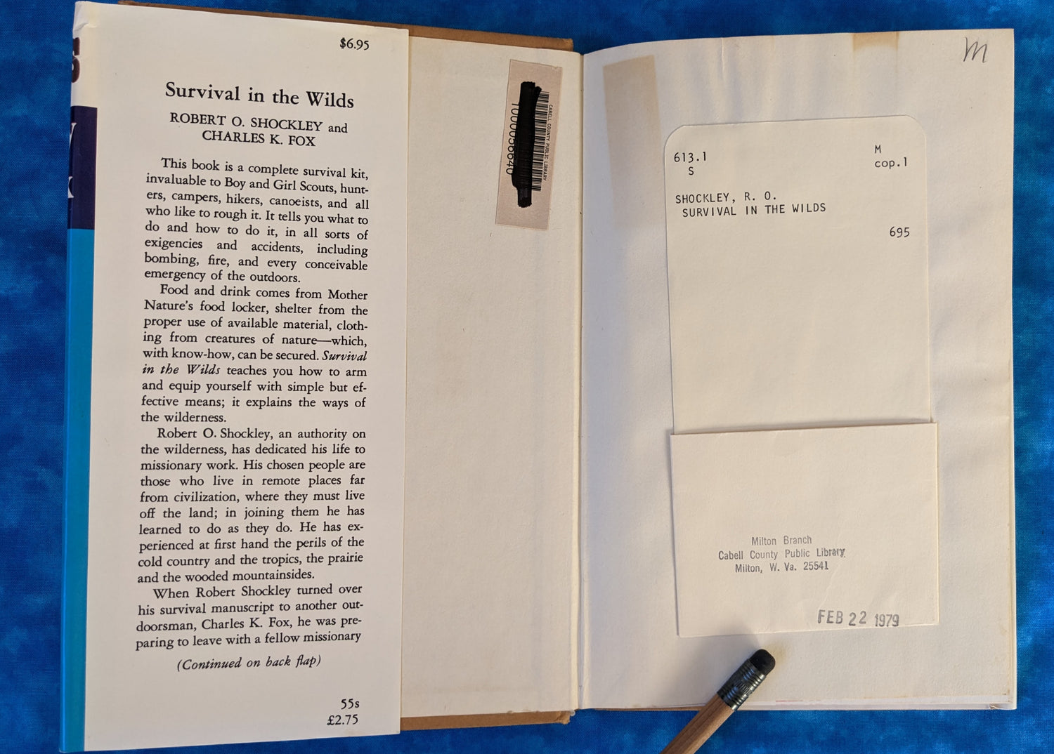 Survival in the Wilds vintage book inside cover