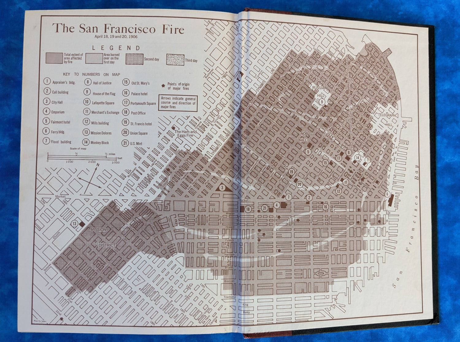 The San Francisco Earthquake vintage book inside cover