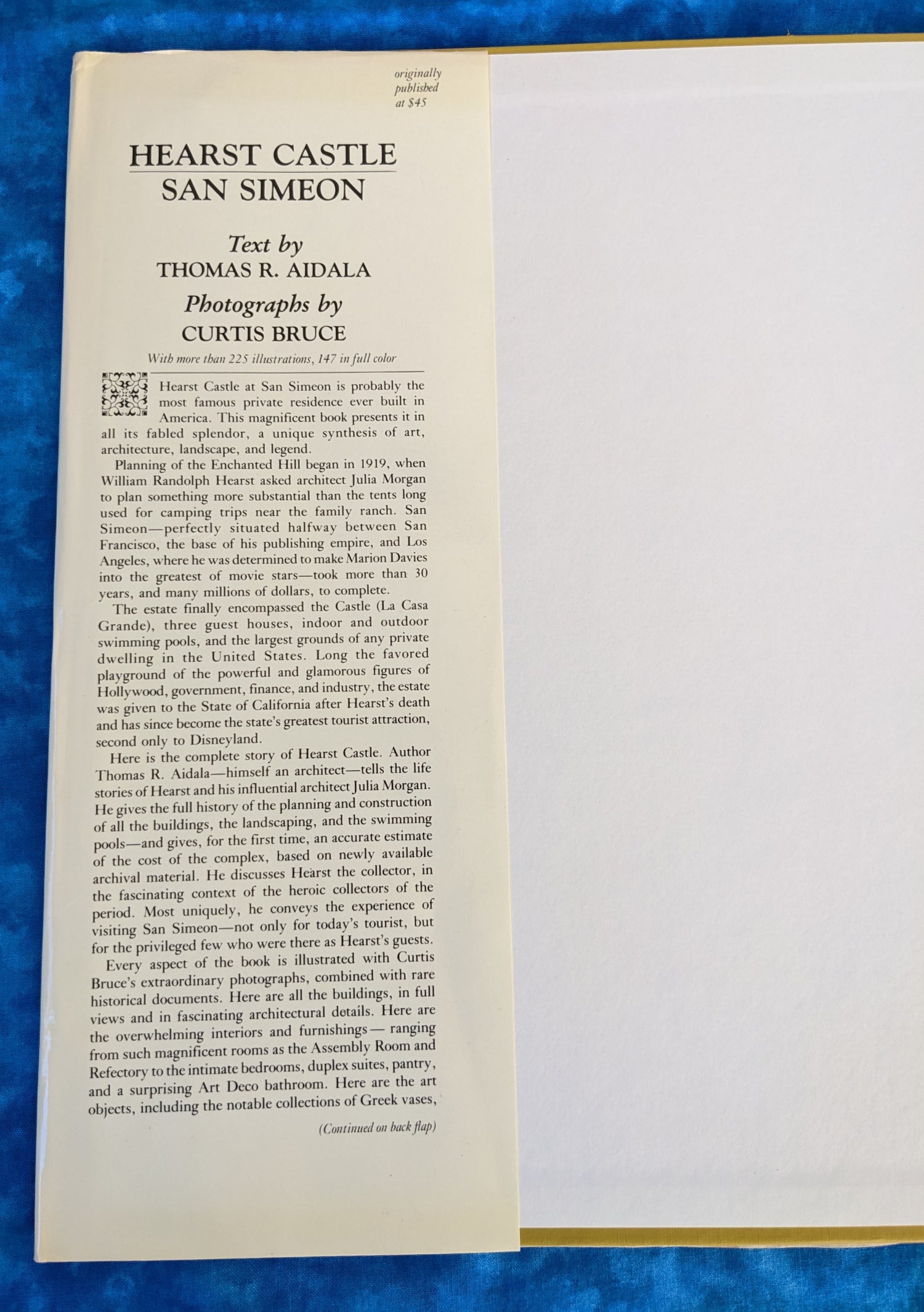 Hearst Castle San Simeon vintage book inside sleeve cover