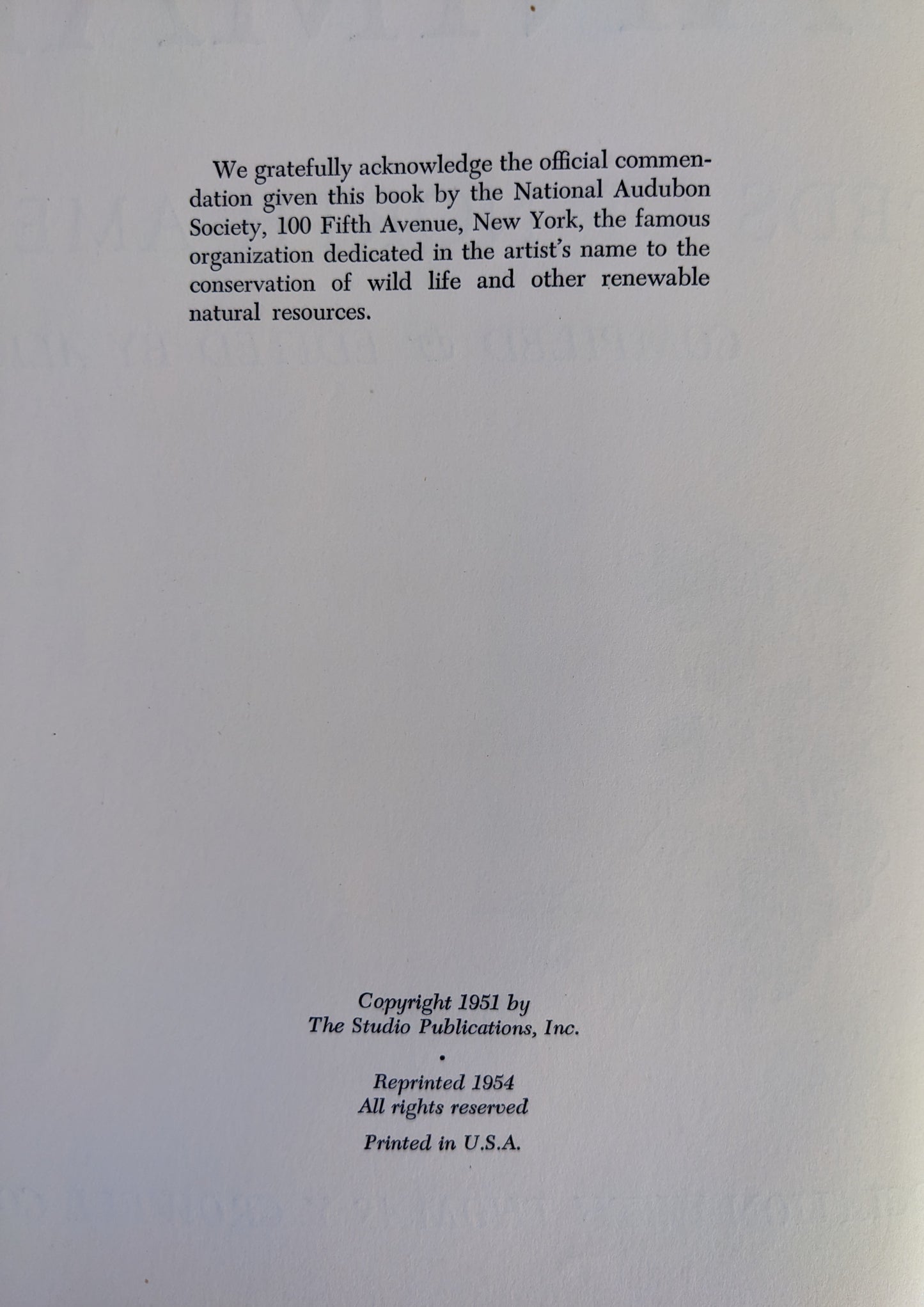 Audubon's Animals: The Quadrupeds of North America vintage book publisher page