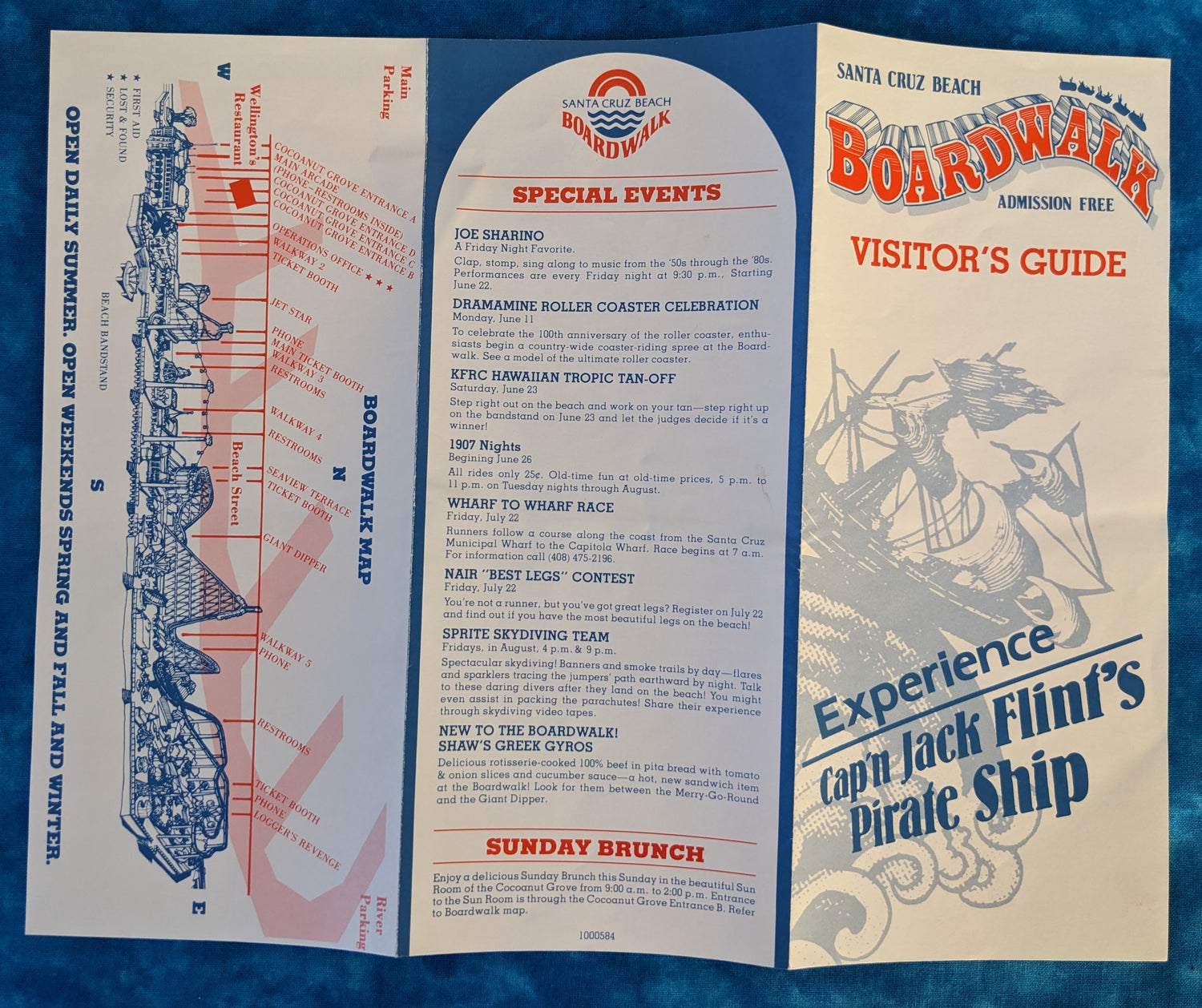 Santa Cruz Beach Boardwalk Visitor's Guide pamphlet back