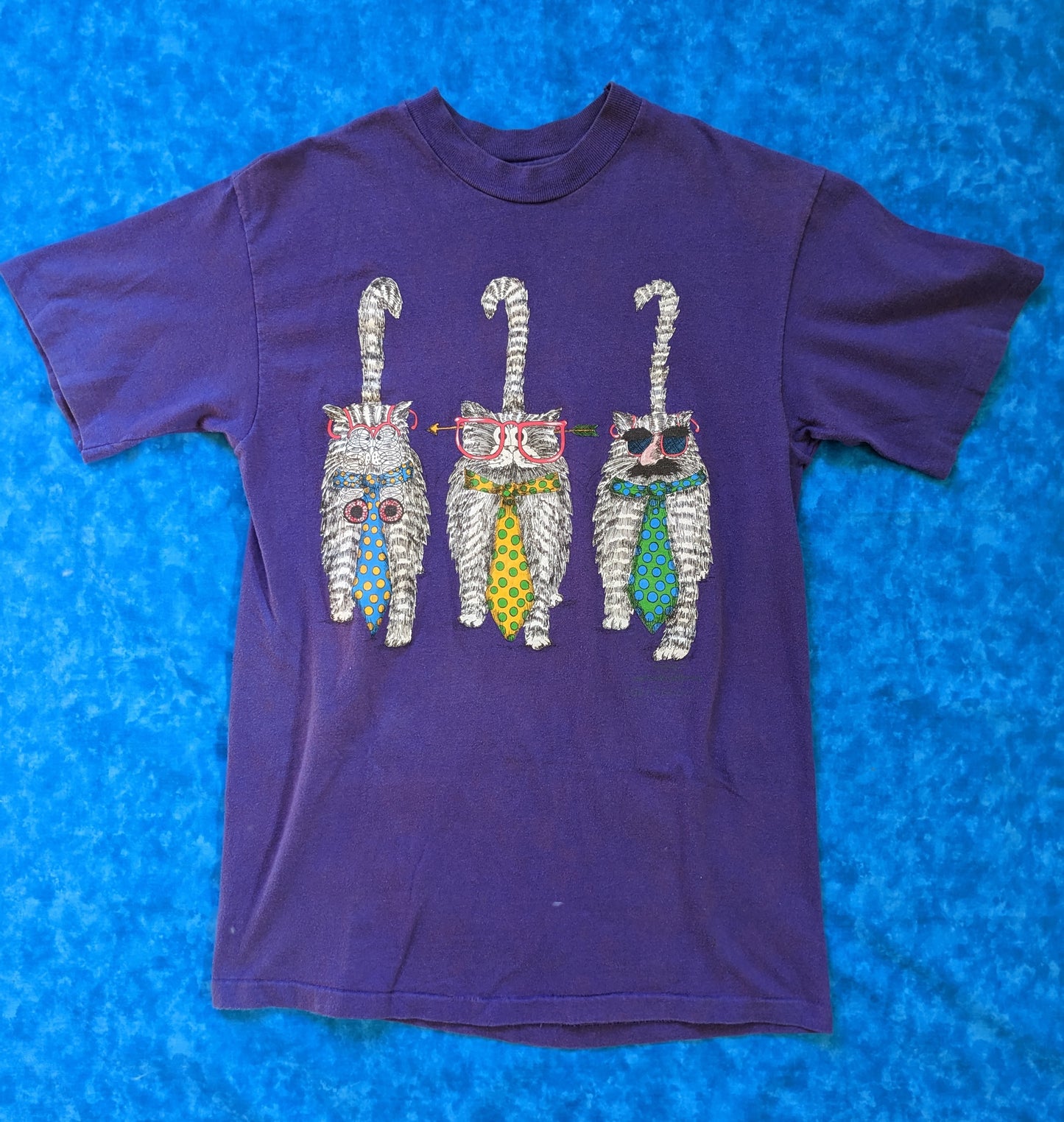 Purple Double Sided Goofy Cats Shirt