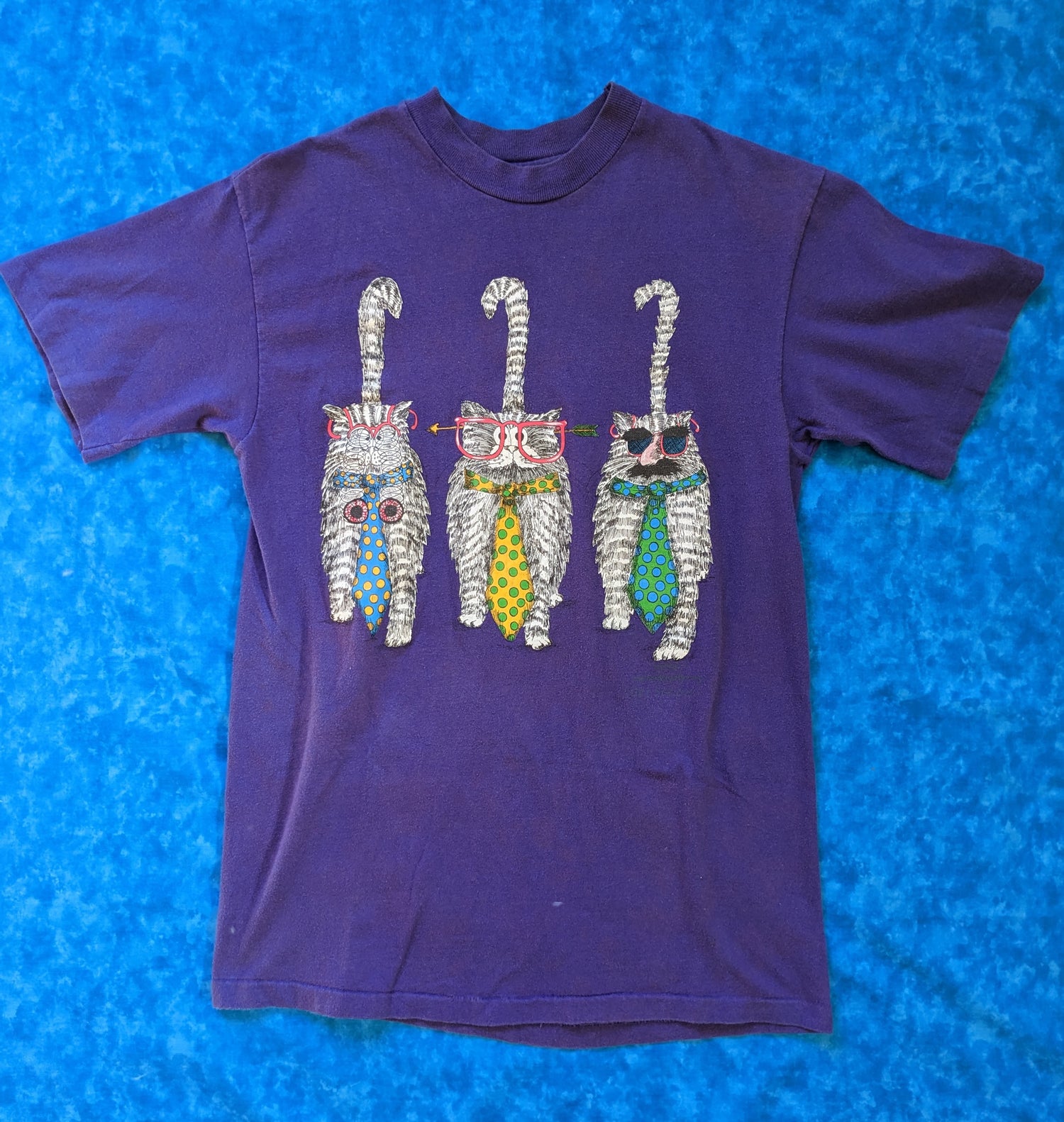 Purple Double Sided Goofy Cats Shirt