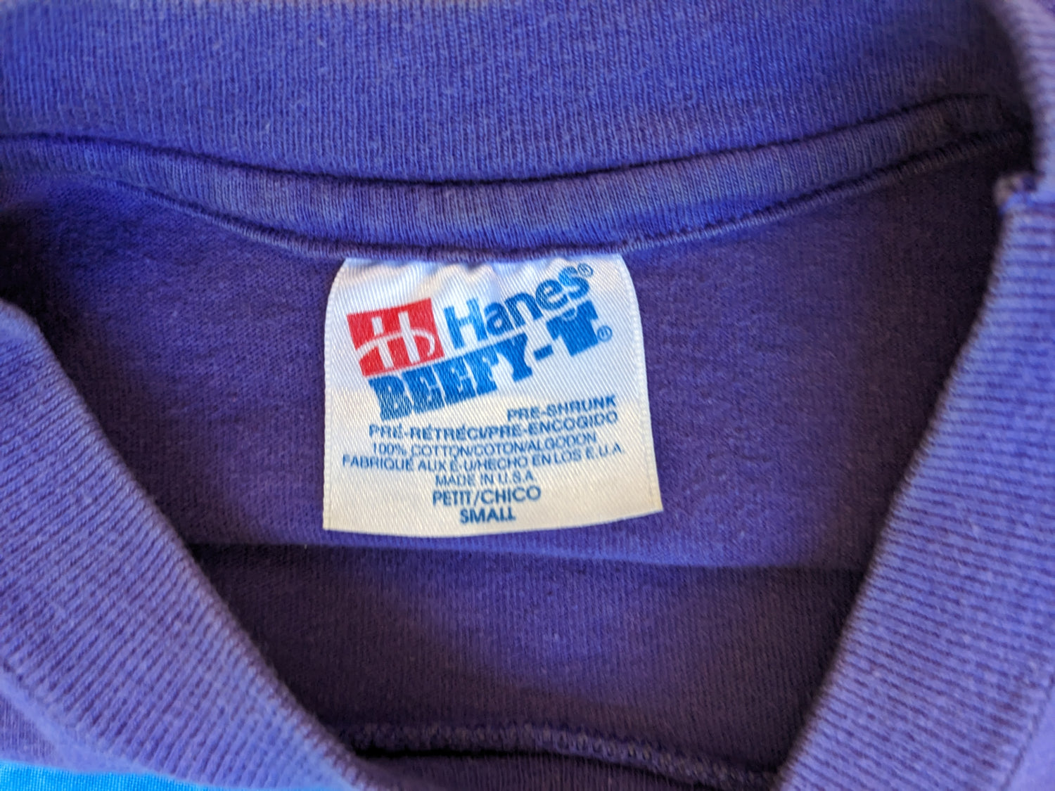 Purple Double Sided Goofy Cats Shirt tag