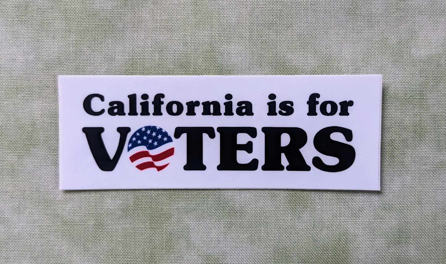 California is for Voters with American Flag sticker