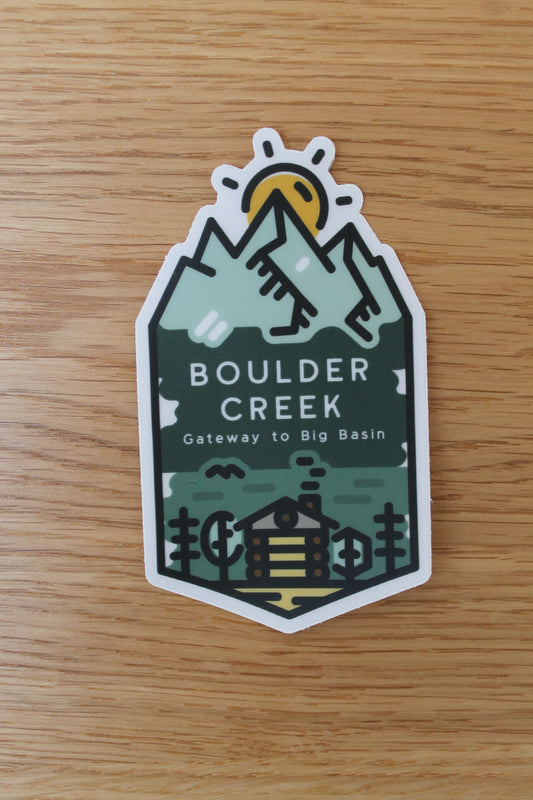 Boulder Creek mountain landscape Gateway to Big Basin sticker