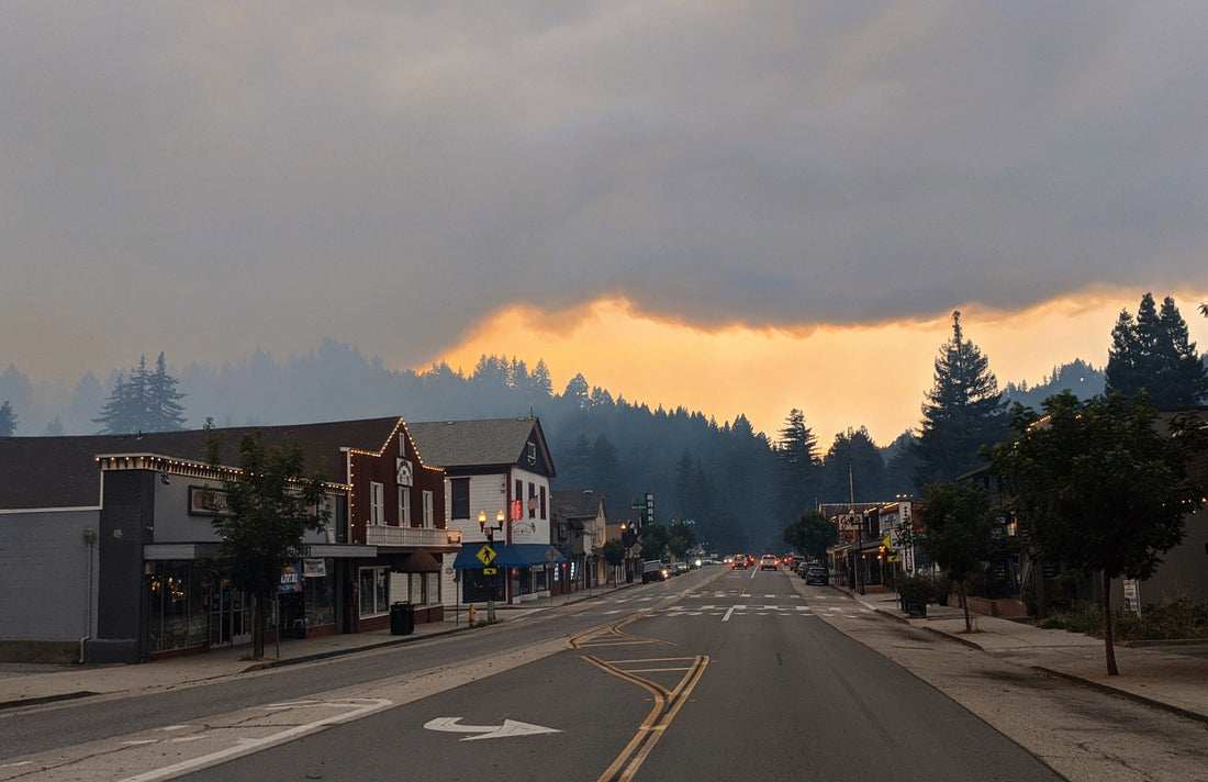 CZU Lightning Complex Fire above Boulder Creek, CA on August 18, 2020