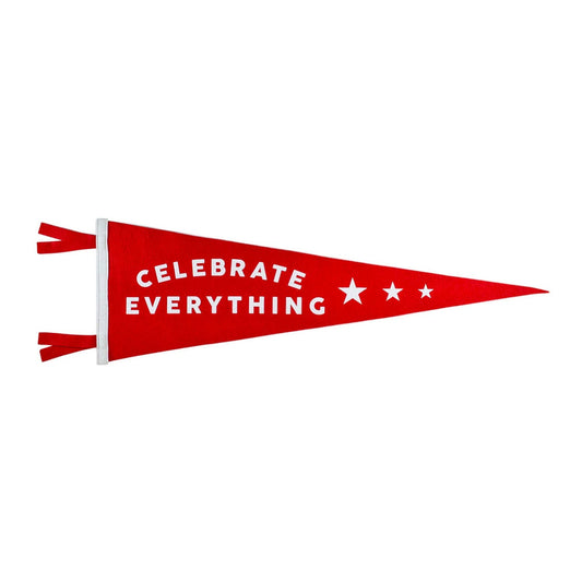 Celebrate everything red triangle pennant