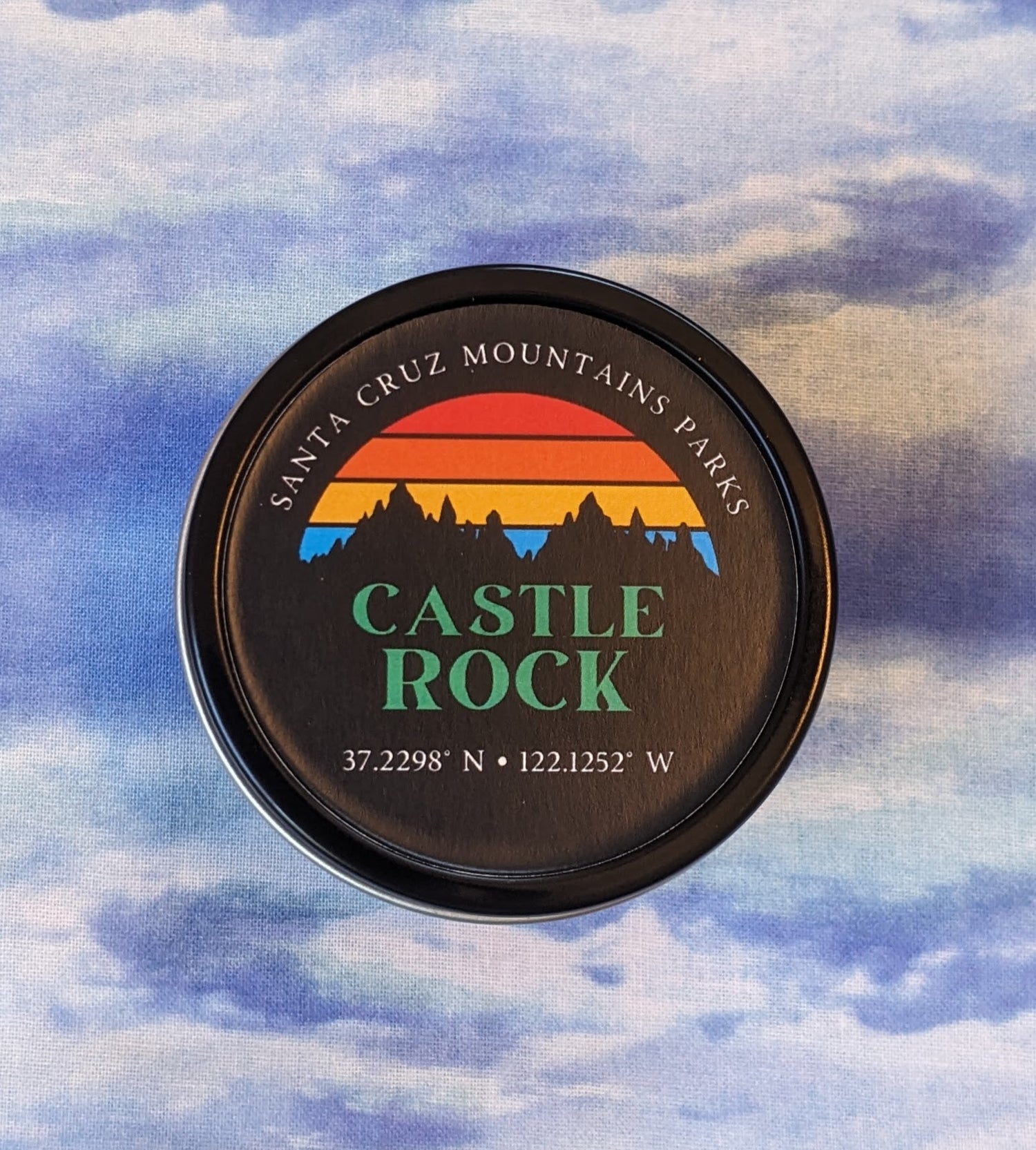 Castle Rock travel tin candle
