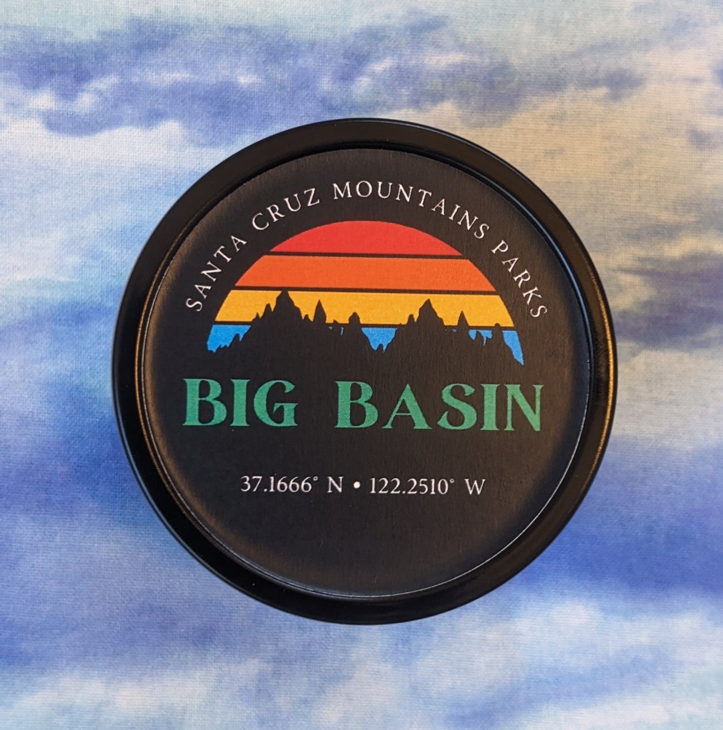 Big Basin candle in a travel tin