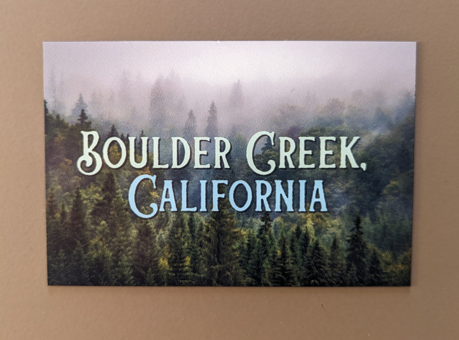 Boulder Creek, California foggy mountain magnet