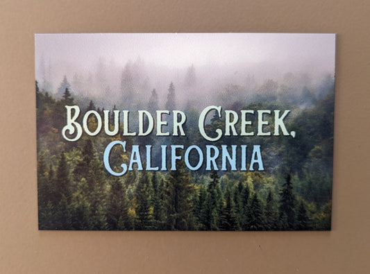 Boulder Creek, California foggy mountain magnet