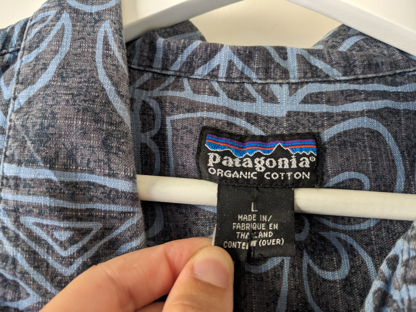 Patagonia Blue casual button-up shirt tag