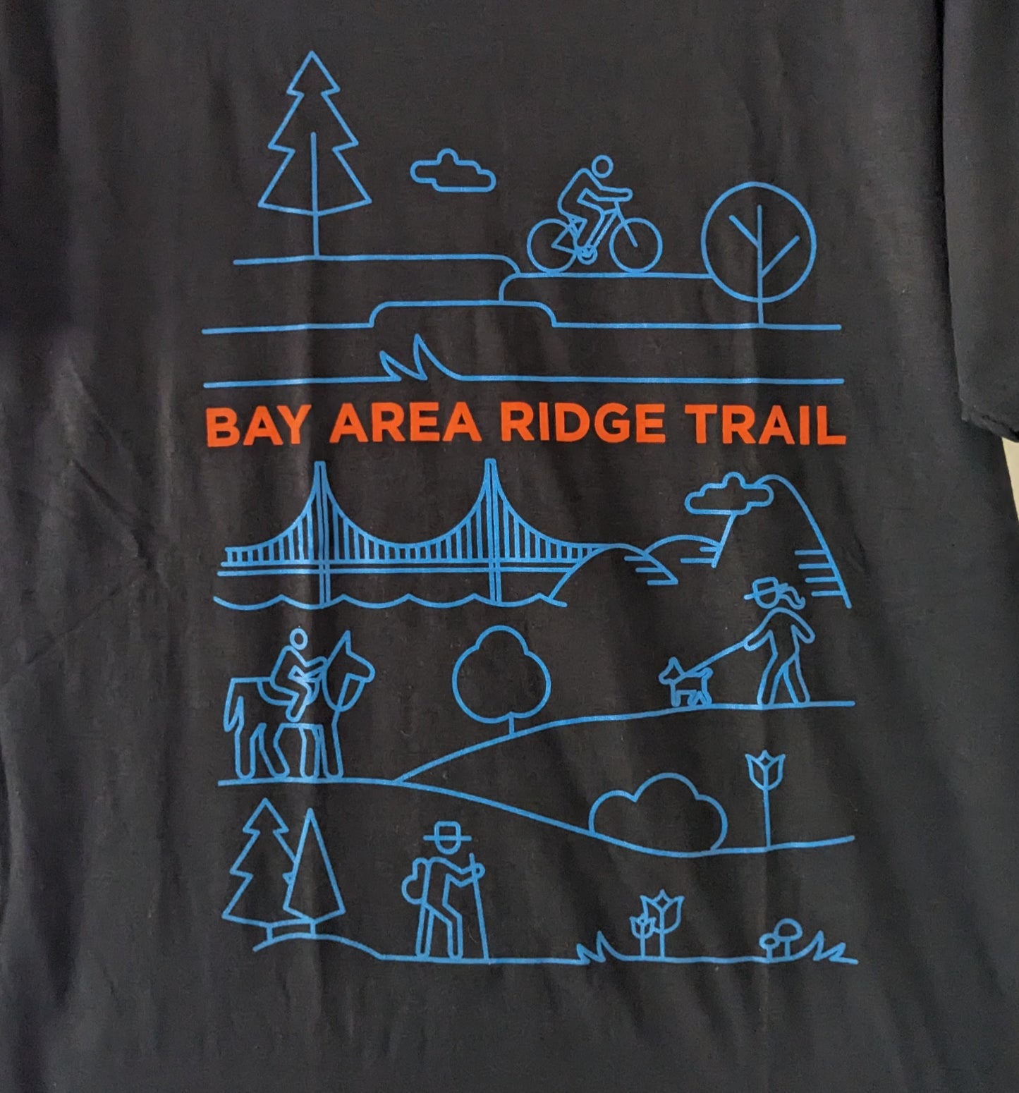 Black Bay Area Ridge Trail shirt graphic