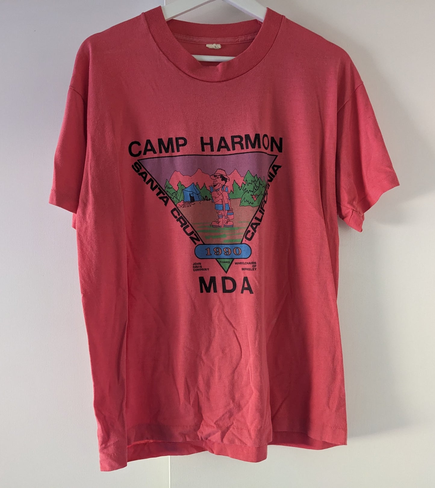 Pink Camp Harmon Santa Cruz California 1990 Shirt