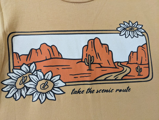 Desert scene graphic up close