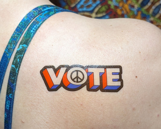 Vote Peace Temporary Tattoo on model
