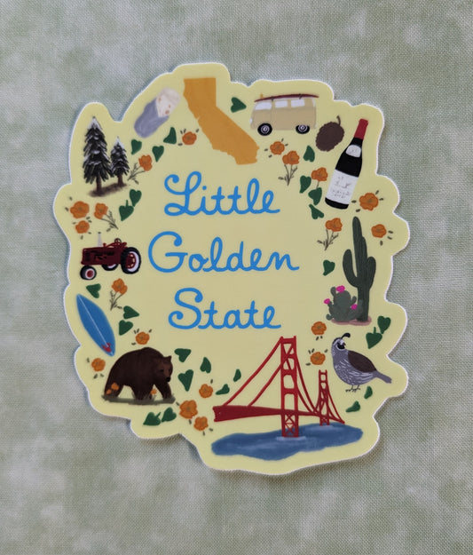 Little Golden State sticker representing highlights of California