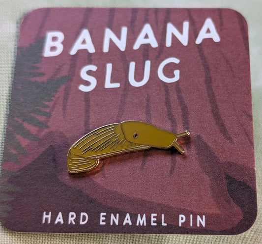 Banana slug hard enamel pin with pinback
