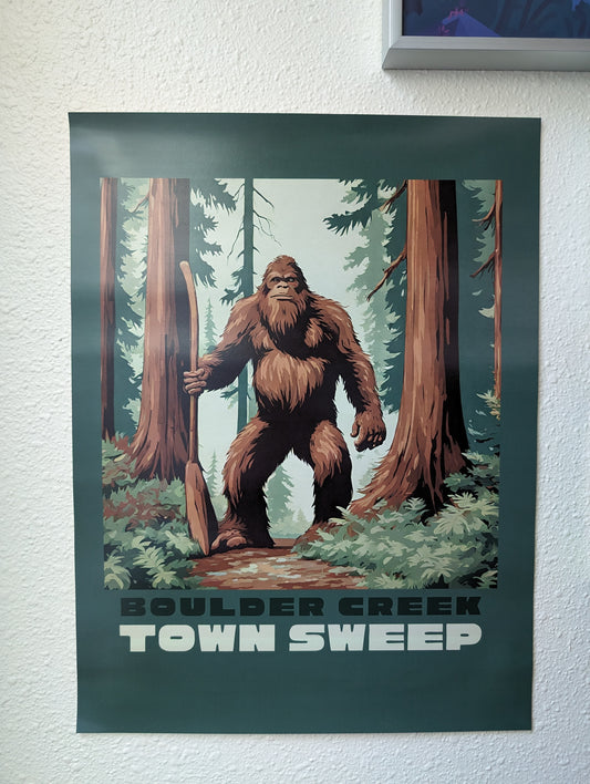 Boulder Creek Town Sweep sasquatch poster