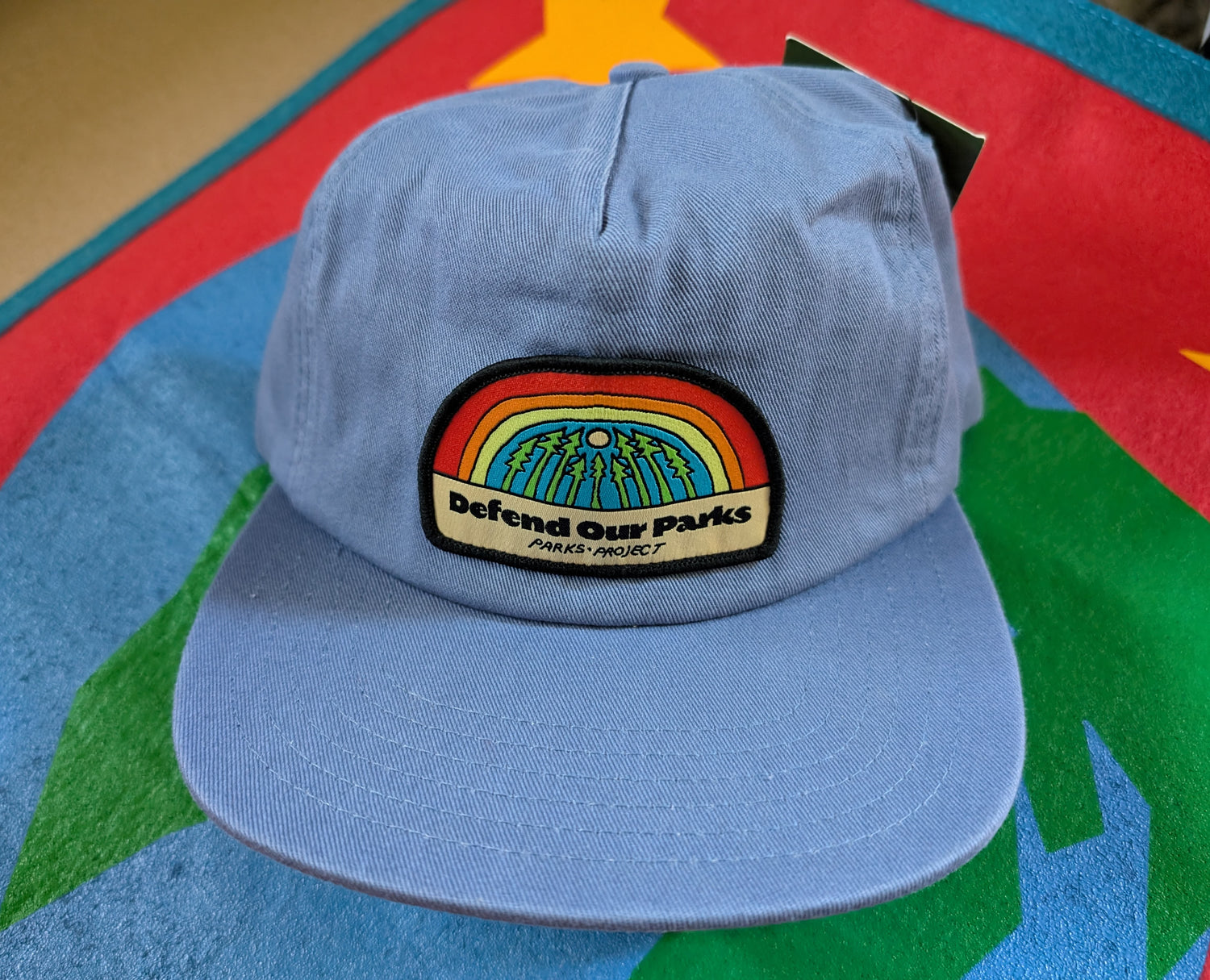 Defend our Parks Rainbow baseball cap in Blue by Parks Project