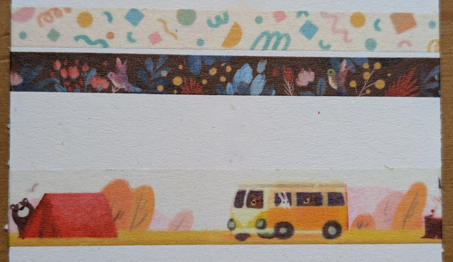 Close up of this washi tape option on a blank piece of paper