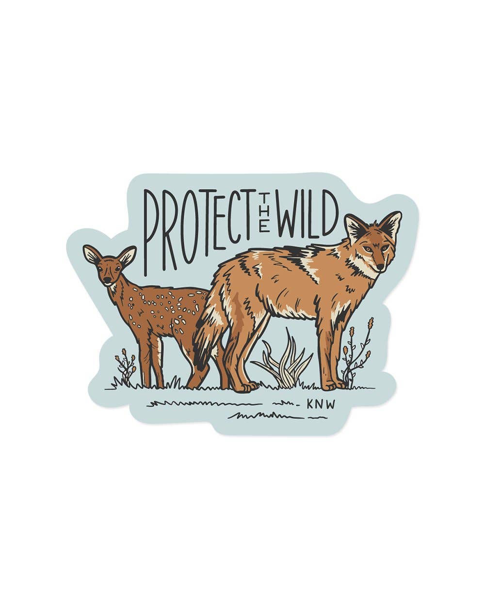 Protect the Wild deer and fox sticker by Keep Nature Wild