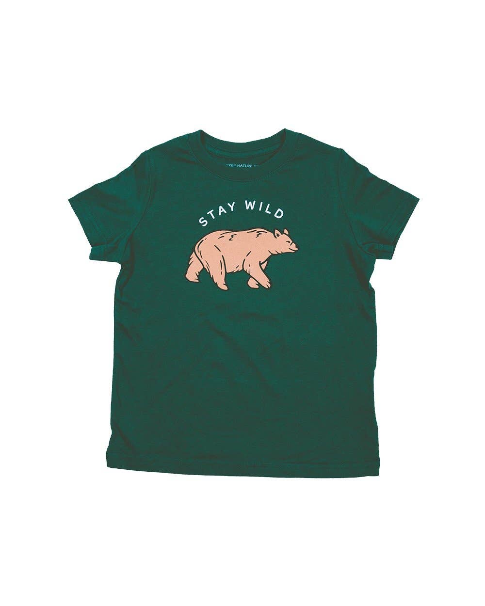 Dark Green Stay Wild bear youth shirt by Keep Nature Wild