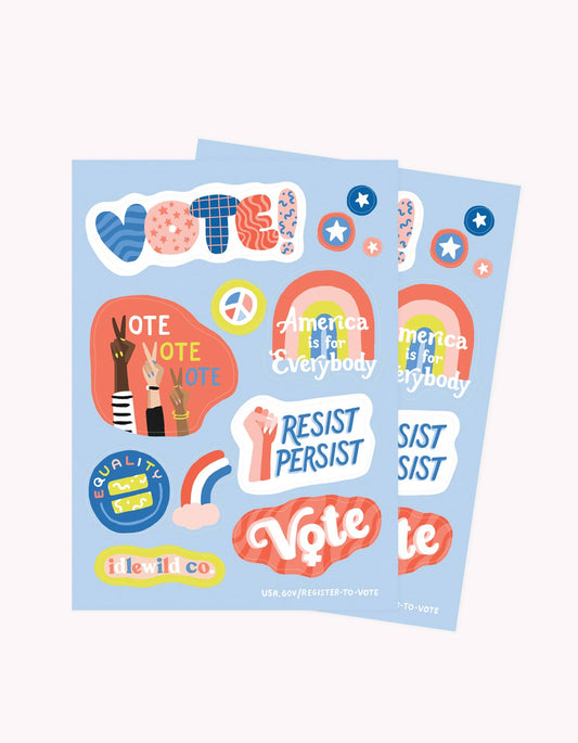 Vote sticker sheet by Idlewild