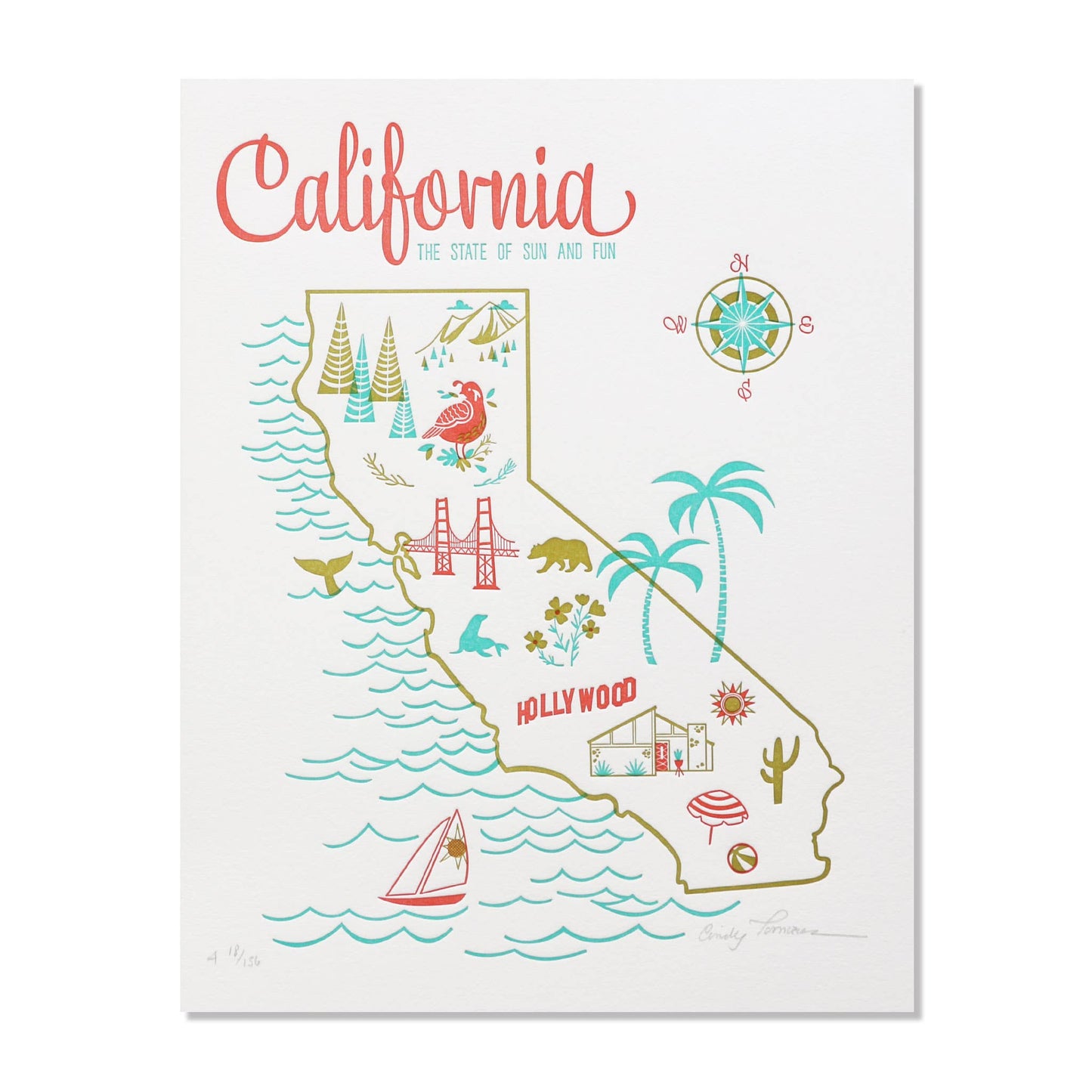 California State Letterpress Print