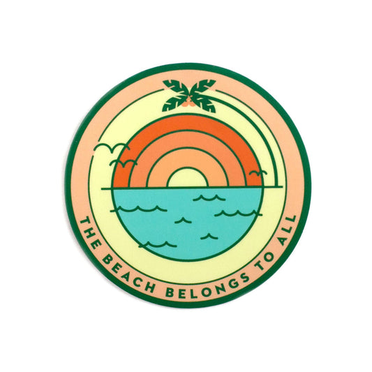 Beach belongs to all round sticker
