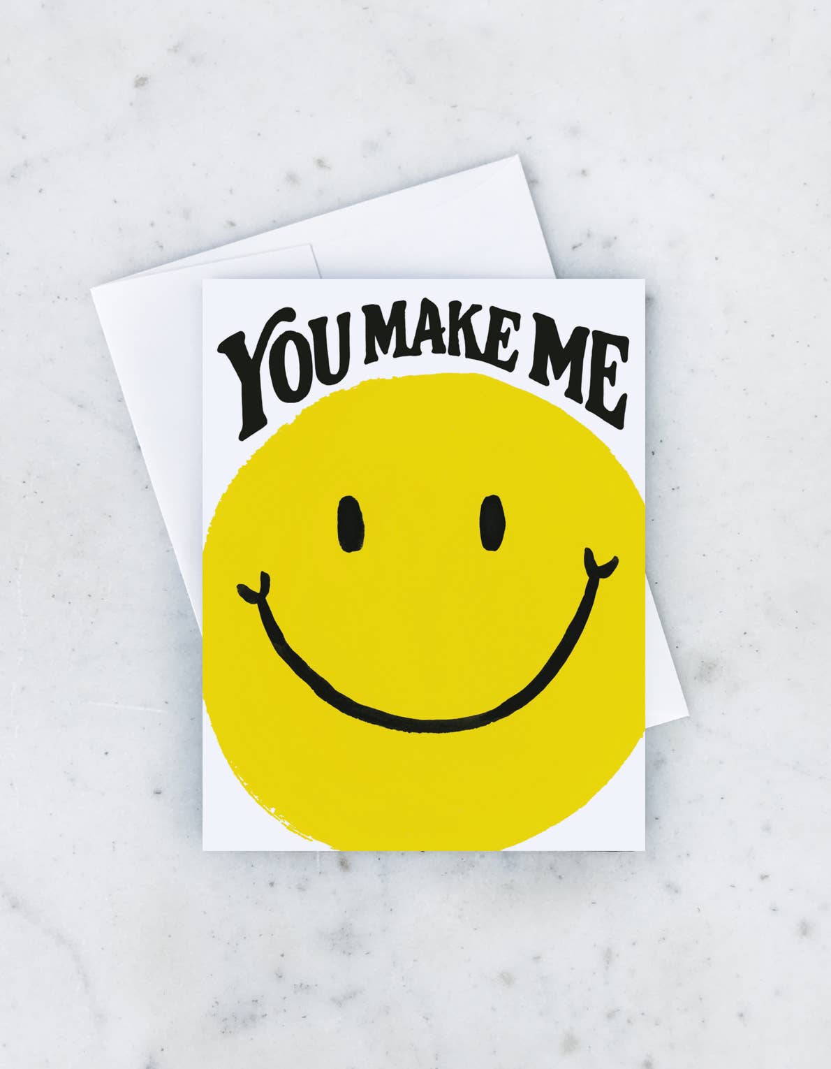 You make me Smile smiley face greeting card with blank envelope by Idlewild